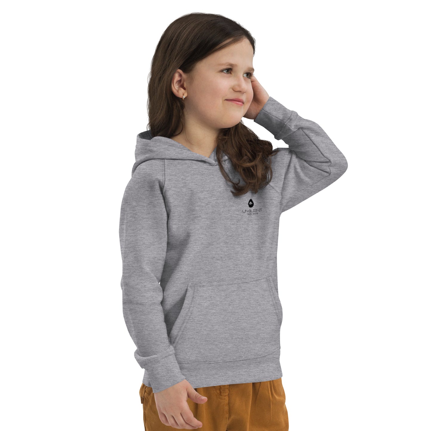 Kids Unisex Black Logo Eco Hoodie