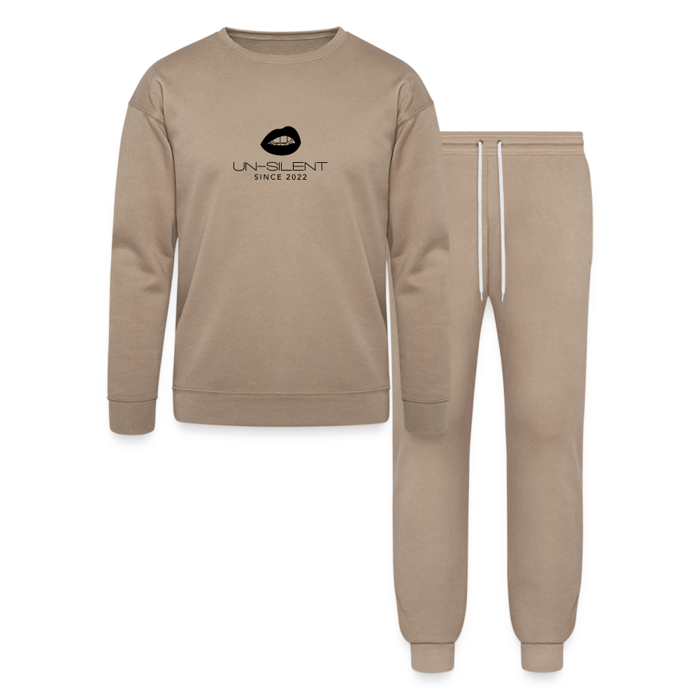 Unisex Un-Silent Black Logo Lounge Wear Set by Bella + Canvas - tan