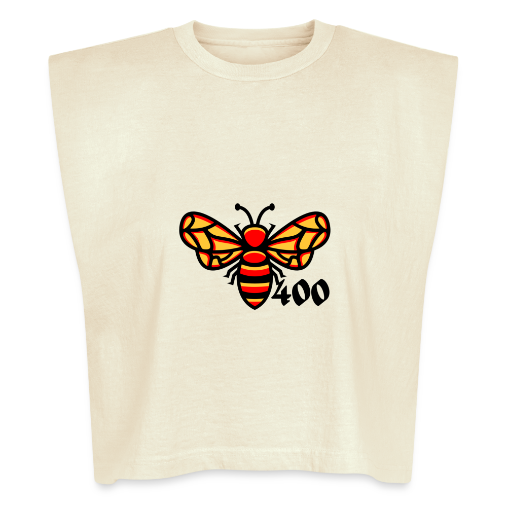 TAN 400 x YG HIVE WOMEN'S MUSCLE TEE - faded cream