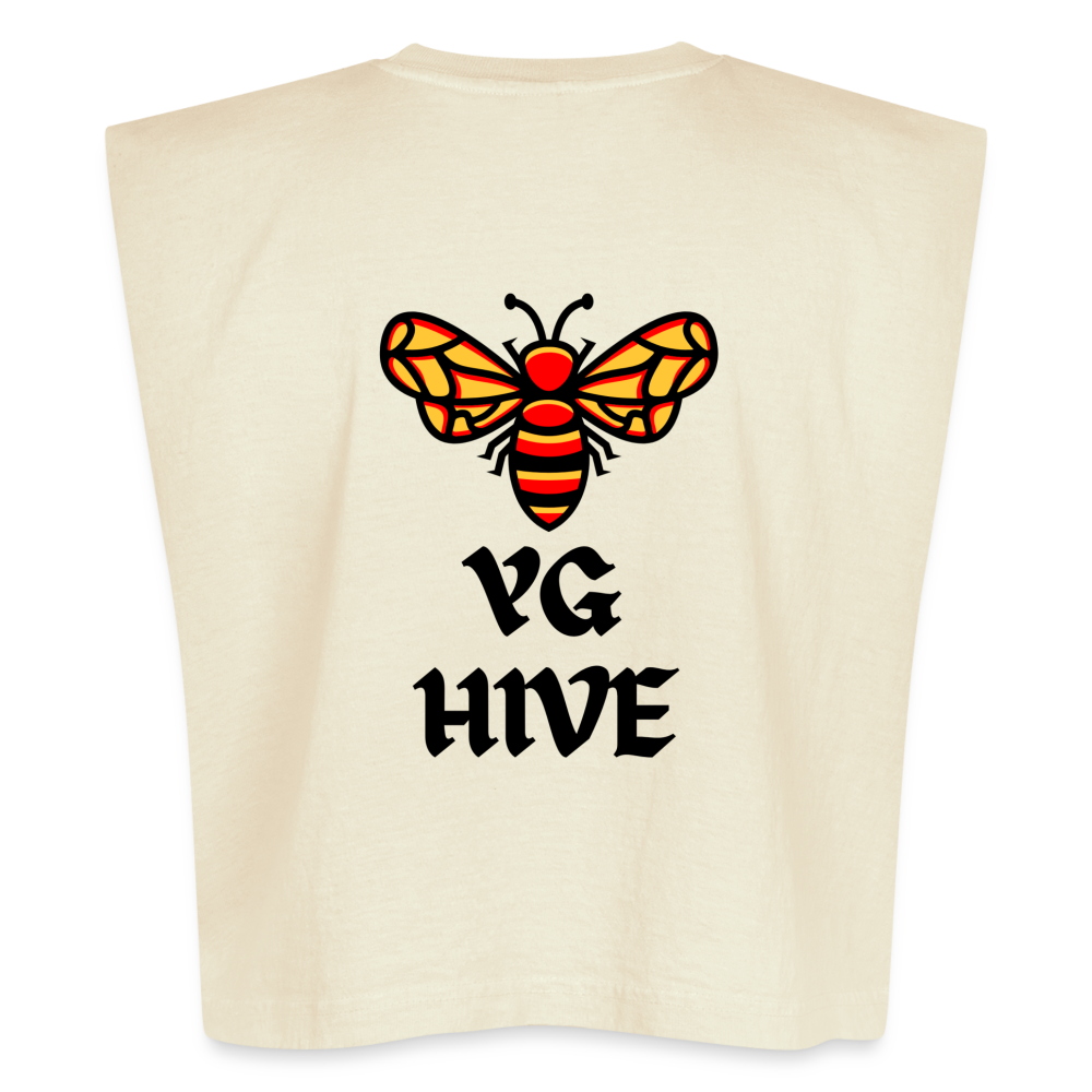 TAN 400 x YG HIVE WOMEN'S MUSCLE TEE - faded cream