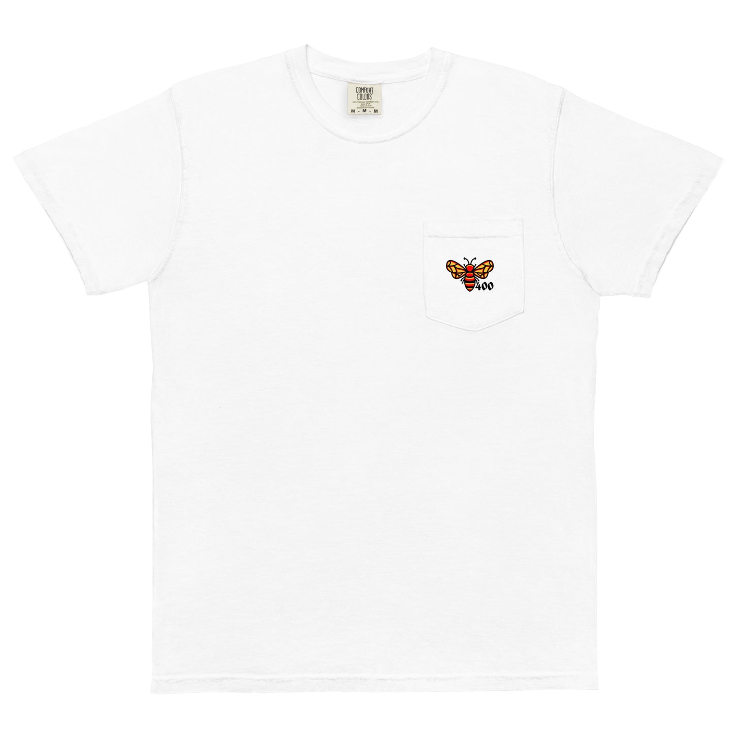 WHITE 400 x YG HIVE BUMBLE BEE POCKET TEE