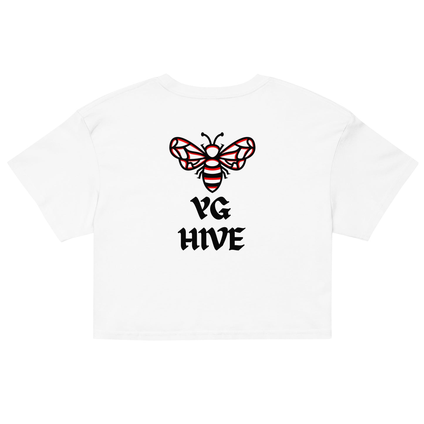 RED AND BLACK YG HIVE CROP TOP