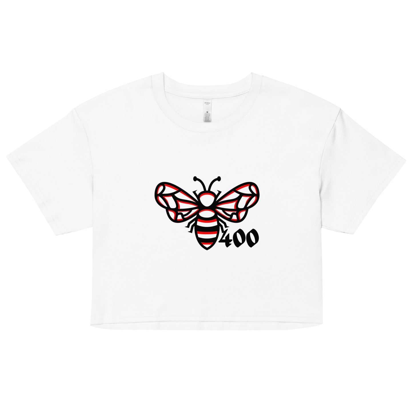 RED AND BLACK YG HIVE CROP TOP