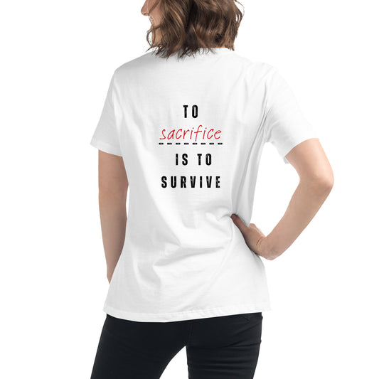 Women's "Sacrifice" Black Logo T-Shirt (50% goes to Wounded Warrior Project)