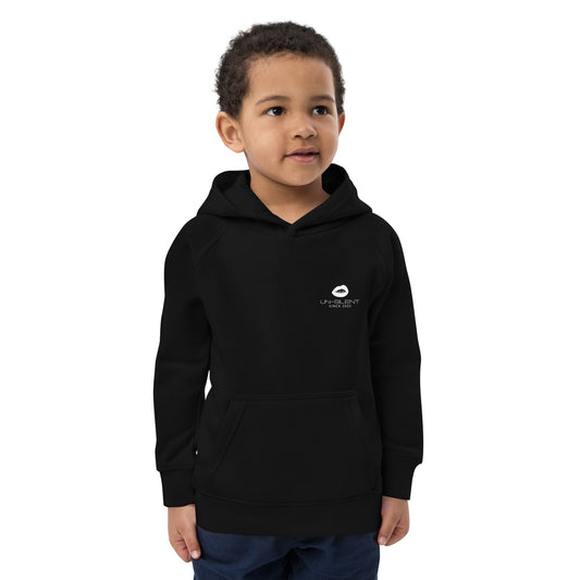 Kids Unisex White Logo Eco Hoodie