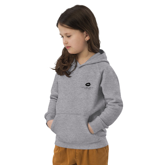 Kids Unisex Black Logo Eco Hoodie